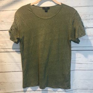 J. Crew Linen Cotton Flutter Sleeve T - XS